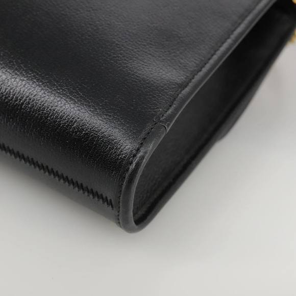 Christian Dior Chain Shoulder Bag Leather Black Gold Auth 109077 - Picture 16 of 16